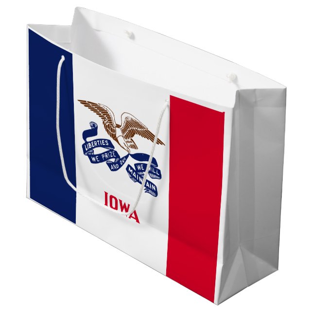 Grand Sac Cadeau Drapeau de l'Iowa (Devant Angle)