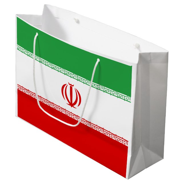 Grand Sac Cadeau Drapeau de l'Iran (Devant Angle)