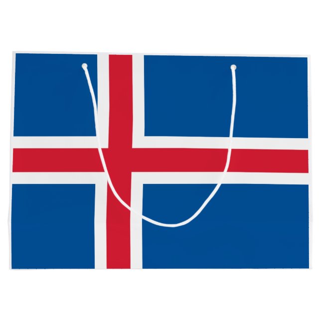 Grand Sac Cadeau Drapeau de l'Islande (Dos)