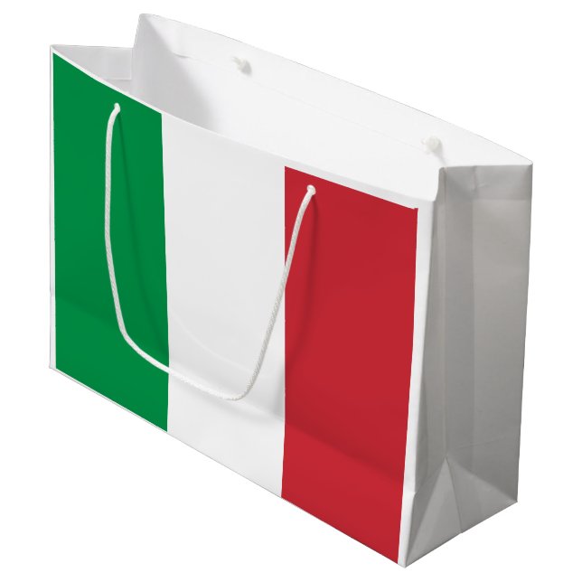 Grand Sac Cadeau Drapeau de l'Italie (Devant Angle)