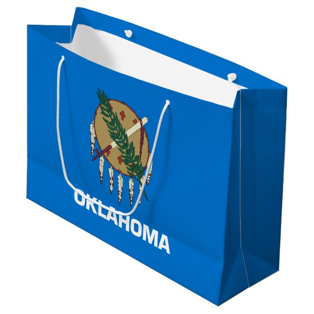 Grand Sac Cadeau Drapeau de l'Oklahoma (Devant Angle)