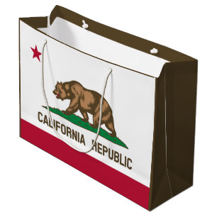 Grand Sac Cadeau Drapeau de l'ours de Californie : État de Cali Gol