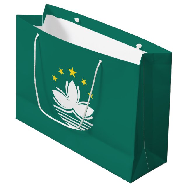 Grand Sac Cadeau Drapeau de Macao (Devant Angle)