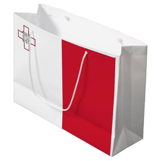 Grand Sac Cadeau Drapeau de Malte (Devant Angle)