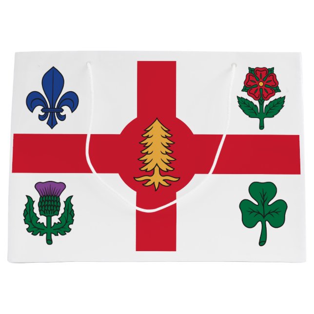 Grand Sac Cadeau Drapeau de Montréal (Québec) (Devant)
