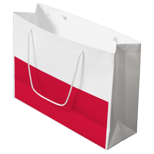 Grand Sac Cadeau Drapeau de Pologne (Devant Angle)