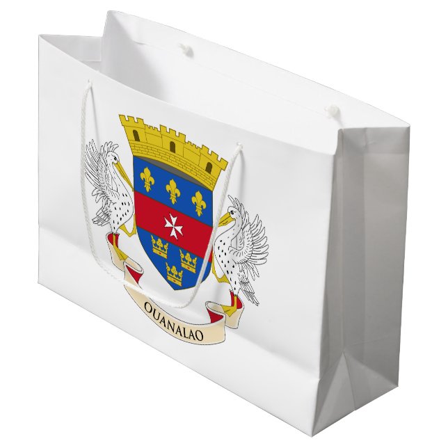 Grand Sac Cadeau Drapeau de Saint-Barthélemy (Devant Angle)