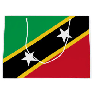 Grand Sac Cadeau Drapeau de Saint-Kitts-et-Nevis (Caraïbes)