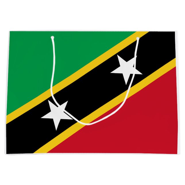 Grand Sac Cadeau Drapeau de Saint-Kitts-et-Nevis (Caraïbes) (Devant)