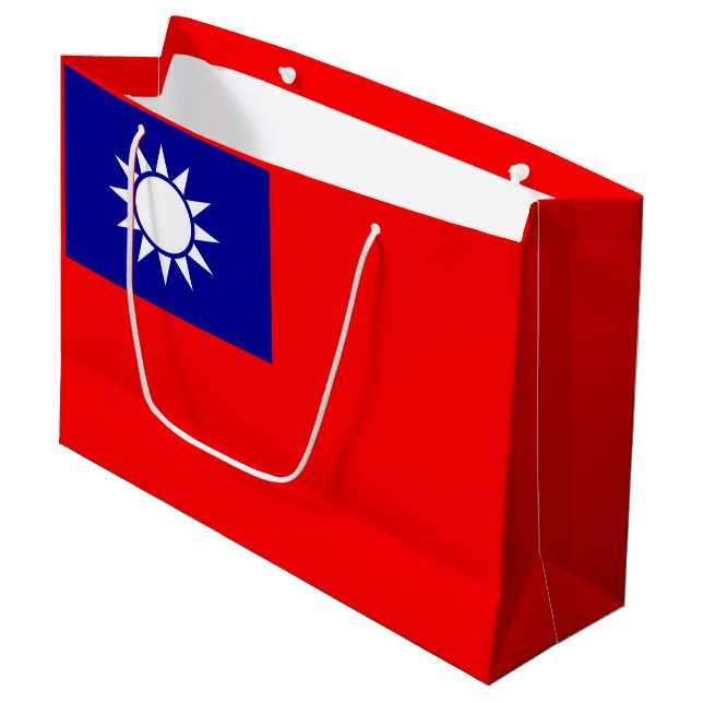 Grand Sac Cadeau Drapeau de Taïwan (Devant Angle)