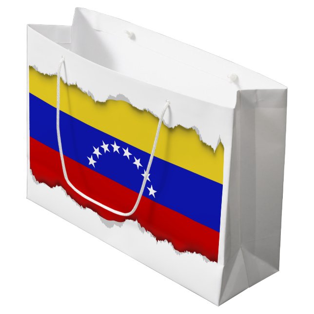 Grand Sac Cadeau Drapeau de Venezuala (Devant Angle)