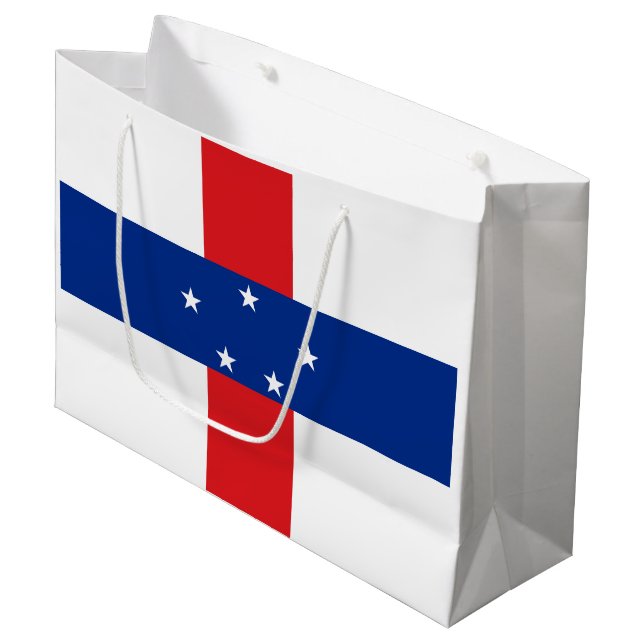 Grand Sac Cadeau Drapeau des Antilles Pays-Bas (Devant Angle)
