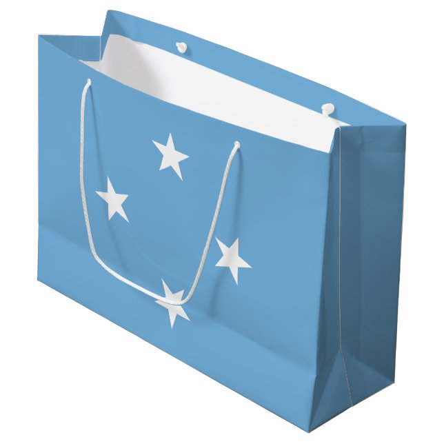 Grand Sac Cadeau Drapeau des États fédérés de Micronésie (Devant Angle)