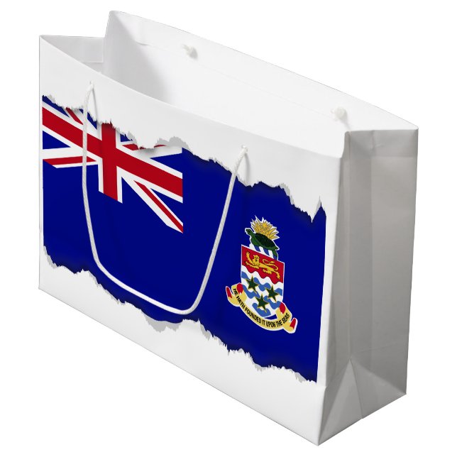 Grand Sac Cadeau Drapeau des îles Caïmans (Devant Angle)
