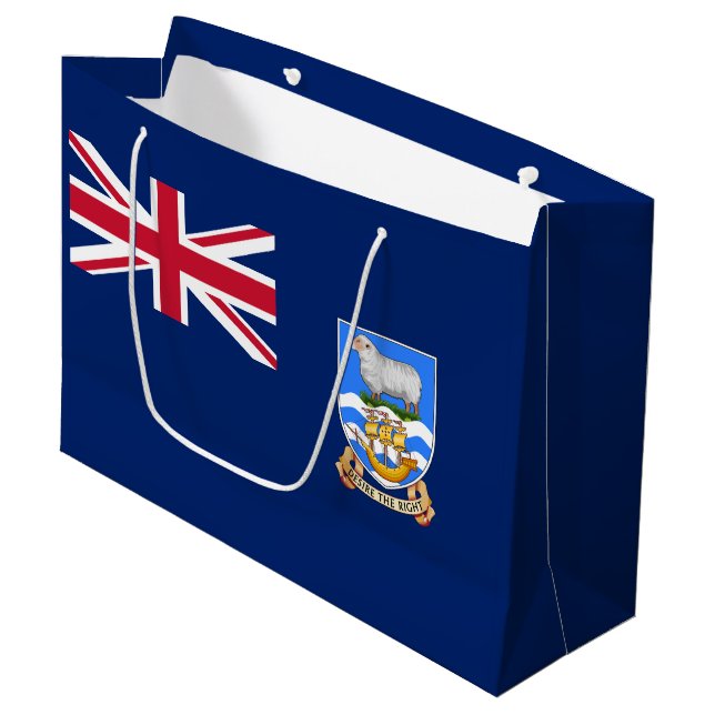 Grand Sac Cadeau Drapeau des îles Falkland (Devant Angle)