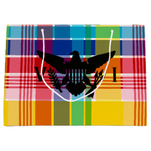 Grand Sac Cadeau Drapeau des îles Vierges américaines (Noir), Madra