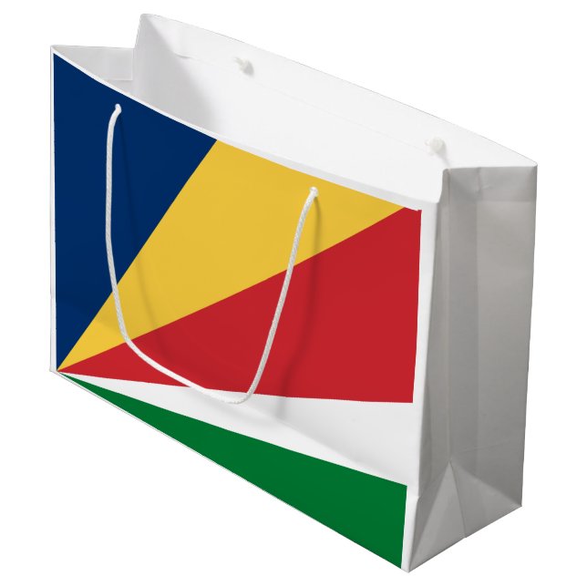 Grand Sac Cadeau Drapeau des Seychelles (Devant Angle)