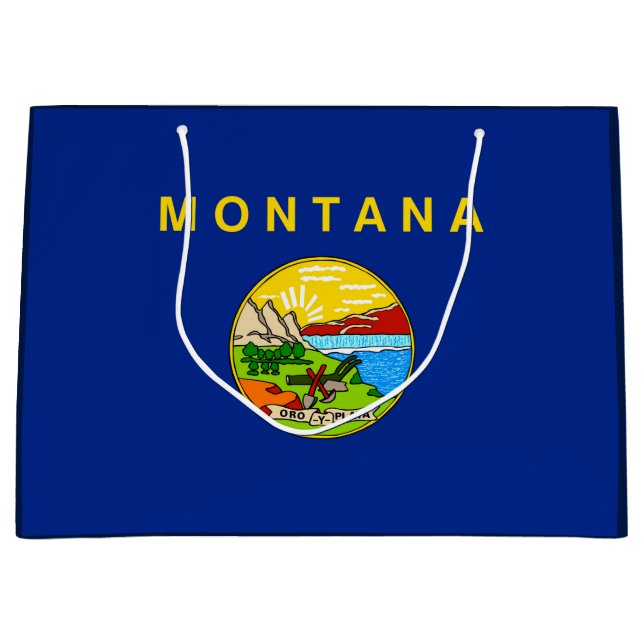 Grand Sac Cadeau Drapeau d'État du Montana (Devant)