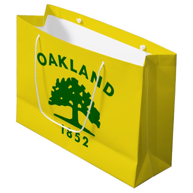 Grand Sac Cadeau Drapeau d'Oakland, Californie (Devant Angle)