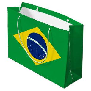 Grand Sac Cadeau Drapeau du Brésil patriotique