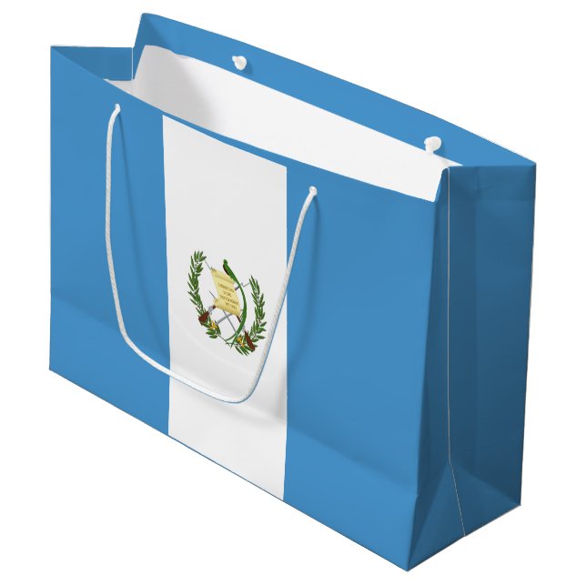 Grand Sac Cadeau Drapeau du Guatemala (Devant Angle)