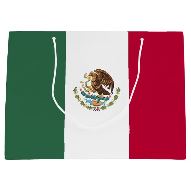 Grand Sac Cadeau Drapeau du Mexique (Devant)