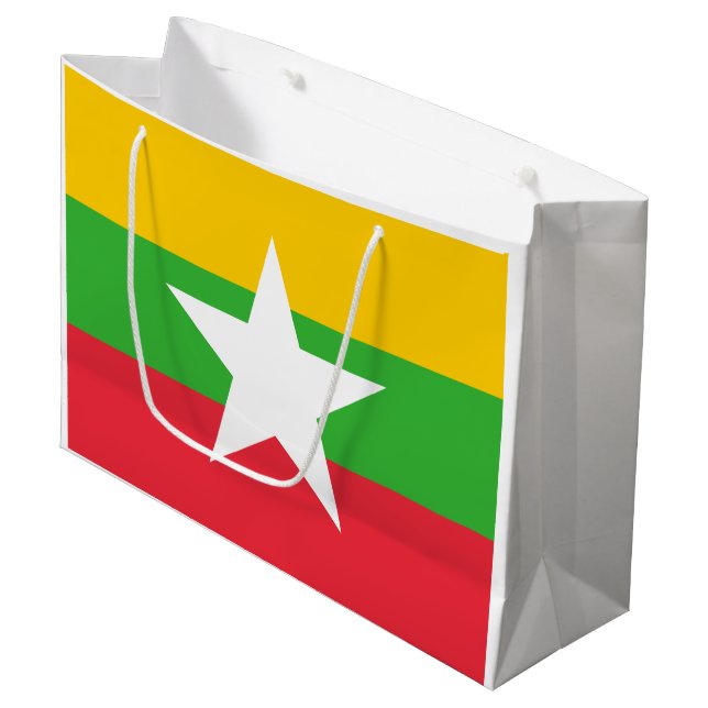Grand Sac Cadeau Drapeau du Myanmar (Devant Angle)