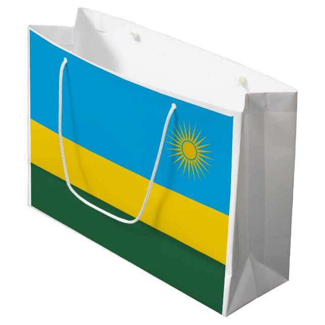 Grand Sac Cadeau Drapeau du Rwanda (Devant Angle)