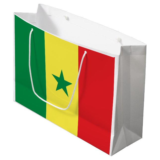 Grand Sac Cadeau Drapeau du Sénégal (Devant Angle)