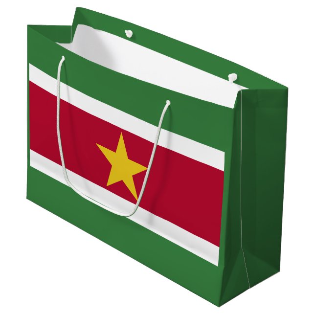 Grand Sac Cadeau Drapeau du Suriname (Devant Angle)