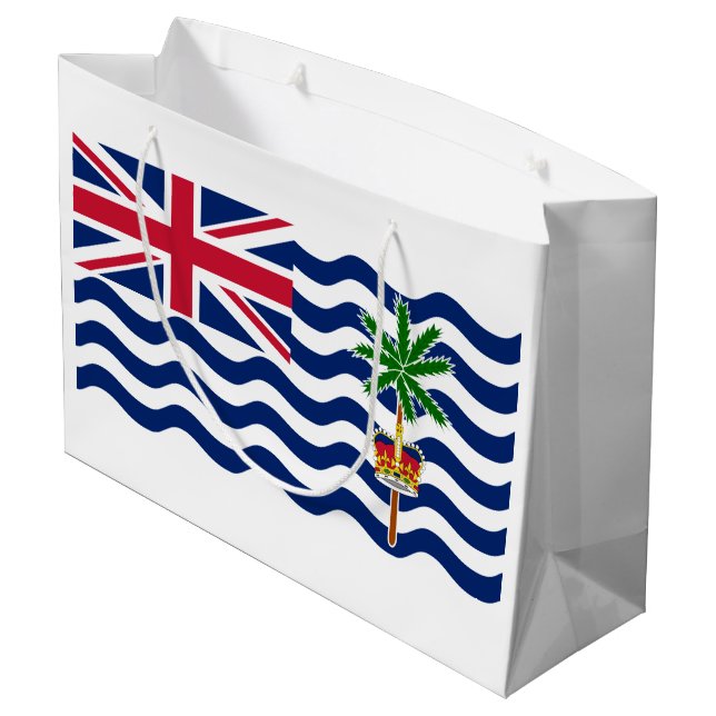 Grand Sac Cadeau Drapeau du Territoire britannique de l'océan Indie (Dos Angle)