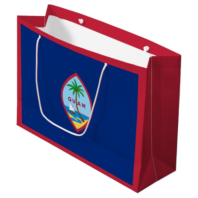 Grand Sac Cadeau Drapeau Guam (Devant Angle)