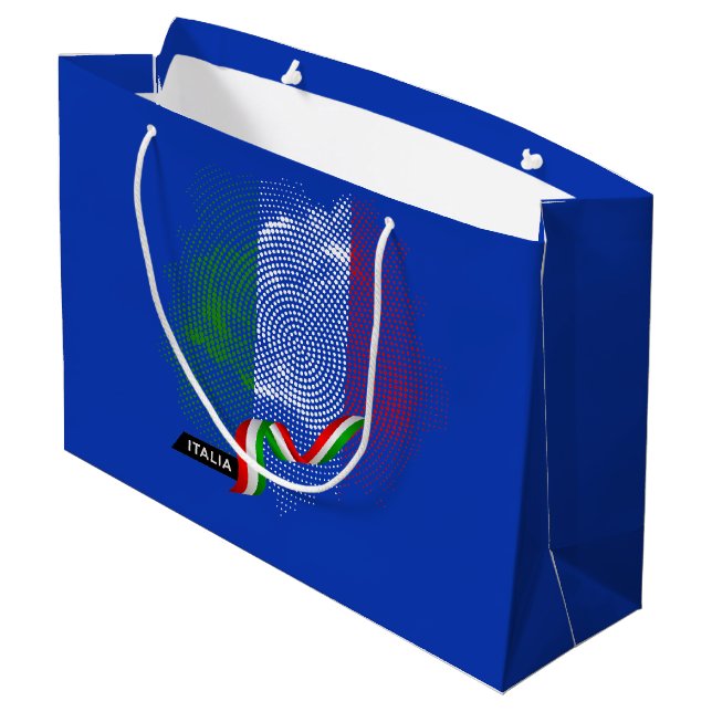 Grand Sac Cadeau drapeau italien (Dos Angle)