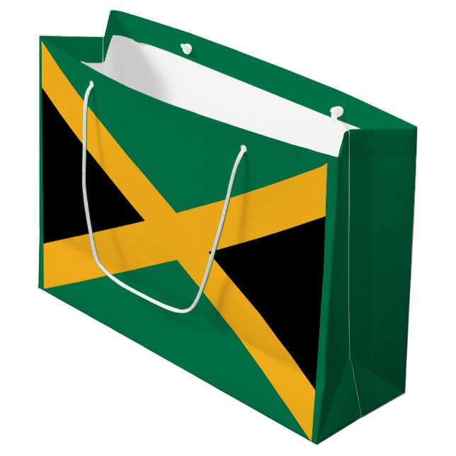 Grand Sac Cadeau Drapeau Jamaïque (Devant Angle)