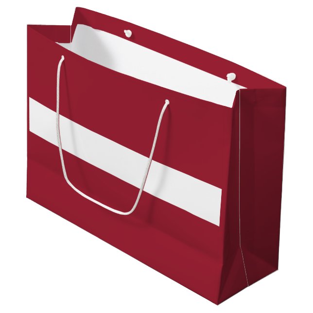 Grand Sac Cadeau Drapeau Lettonie (Devant Angle)