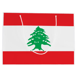 Grand Sac Cadeau Drapeau libanais (Drapeau libanais)