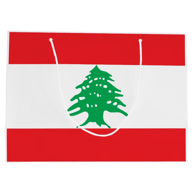 Grand Sac Cadeau Drapeau libanais (Drapeau libanais) (Dos)