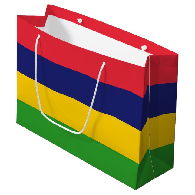 Grand Sac Cadeau Drapeau mauricien (Devant Angle)