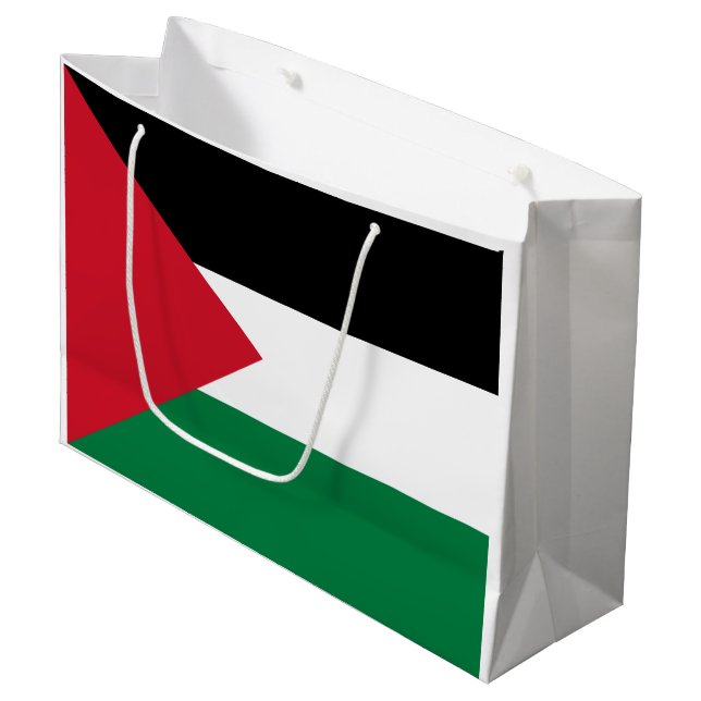 Grand Sac Cadeau Drapeau palestinien (Devant Angle)