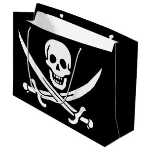 Grand Sac Cadeau Drapeau pirate crâne épées croisées