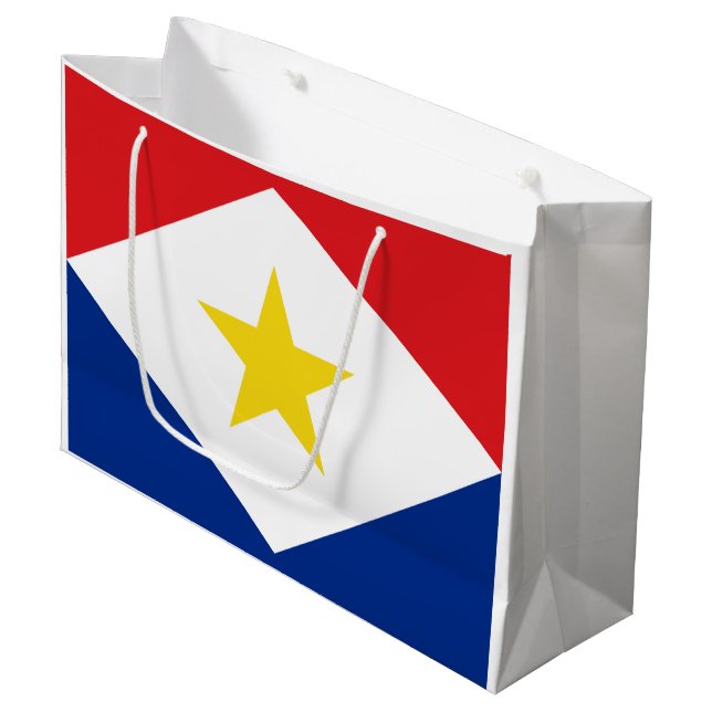 Grand Sac Cadeau Drapeau Saba (Devant Angle)