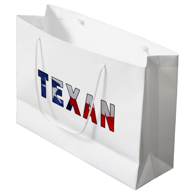 Grand Sac Cadeau Drapeau texan (Devant Angle)