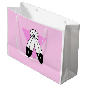 Grand Sac Cadeau Drapeau Triangle Rose Two-Spirit
