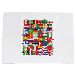 Grand Sac Cadeau Drapeaux des pays du pavillon international