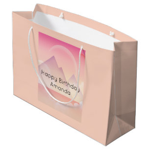Grand Sac Cadeau Dreamy Pastel Mountain Paysage Anniversaire