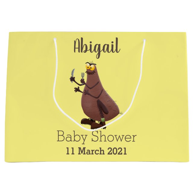 Grand Sac Cadeau Drôle affamé pulette affamée dessin animé (Devant)