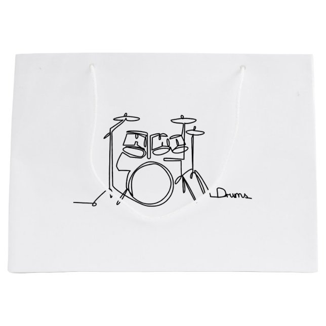 Grand Sac Cadeau Drummer Music Design Drums One-Line (Devant)