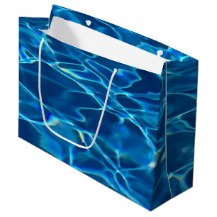 Grand Sac Cadeau Eau de la piscine bleu foncé
