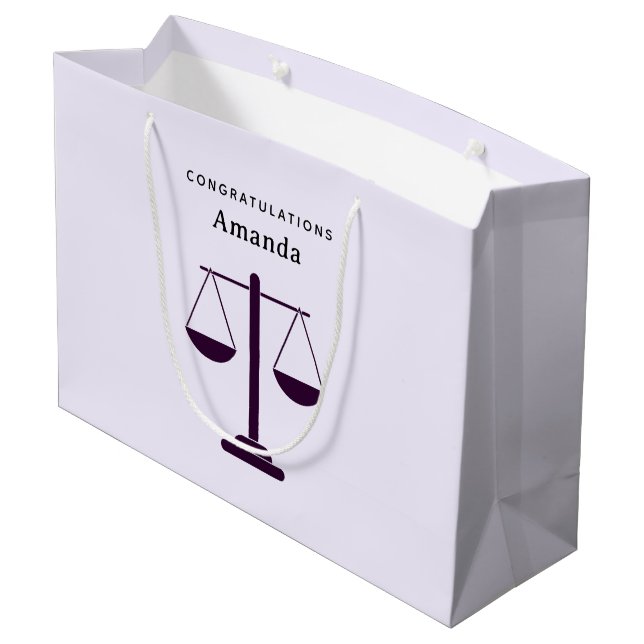 Grand Sac Cadeau Échelles de Justice Services Juridiques Symbole de (Dos Angle)