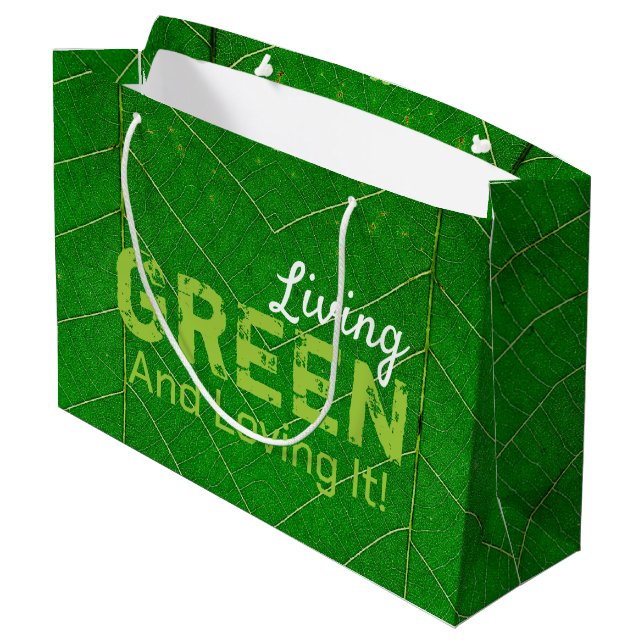 Grand Sac Cadeau Eco Friendly Living Green (Dos Angle)